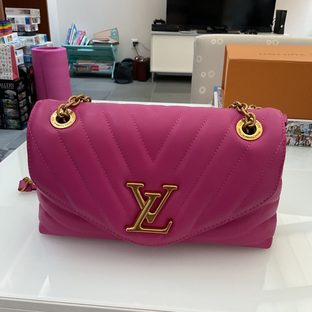 Louis wave hot pink leather bag